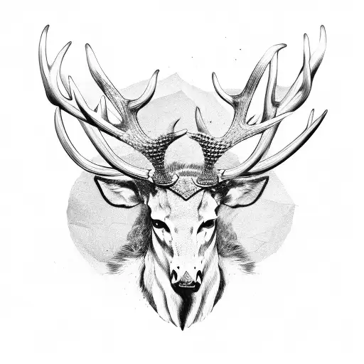 A knight with antlers  tattoo design idea