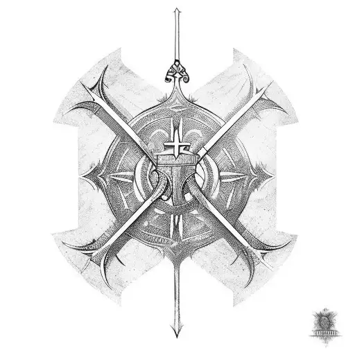 Medieval sword tattoo design idea