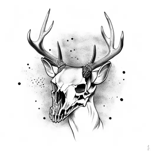 Deer skull tattoo design idea