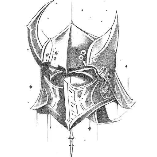 A dark medieval knight  tattoo design idea
