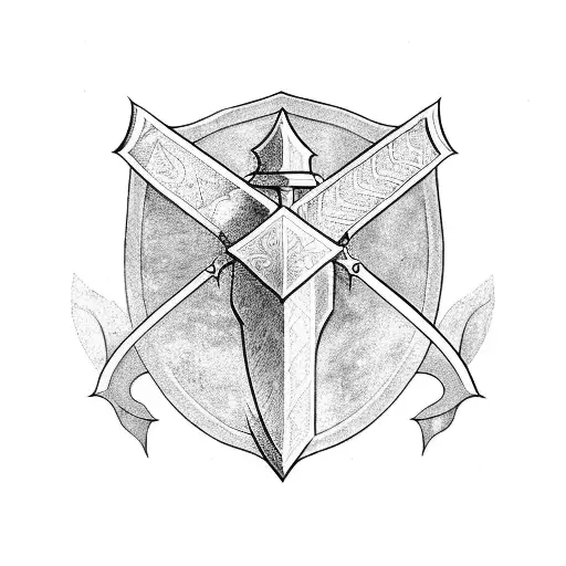 Medieval sword tattoo design idea