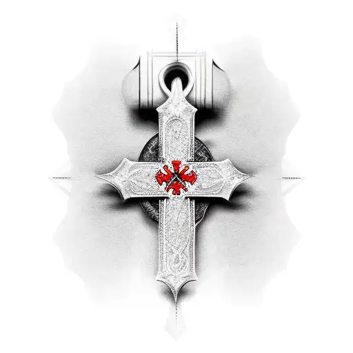 A knight with a cross tattoo design idea