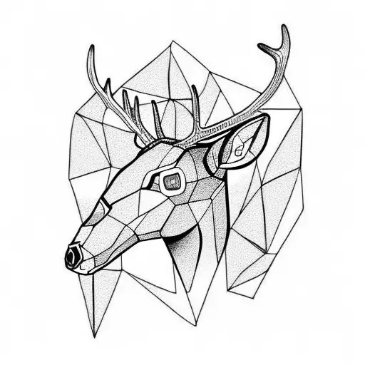 Deer skull tattoo design idea
