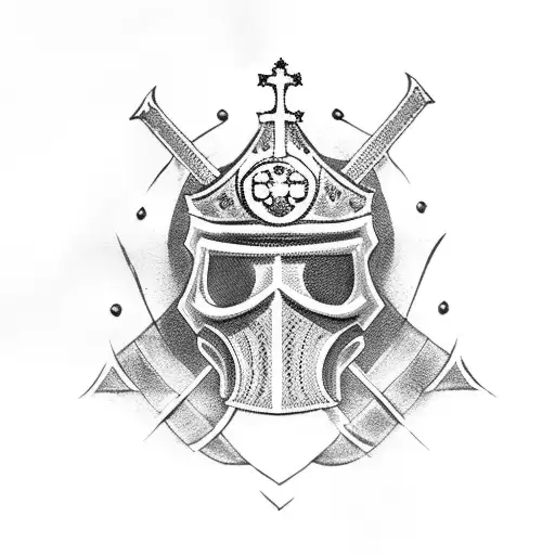 A knight with a cross tattoo design idea