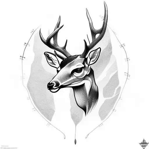 Deer skull tattoo design idea