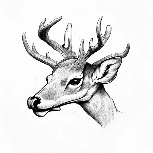 Deer skull tattoo design idea