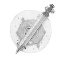 Medieval sword tattoo design idea