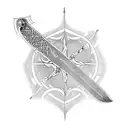 Medieval sword tattoo design idea