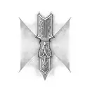 Medieval sword tattoo design idea
