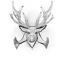 Medieval antlers  tattoo design idea