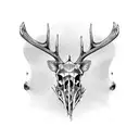 Deer skull tattoo design idea