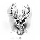 Deer skull tattoo design idea