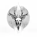 Deer skull tattoo design idea