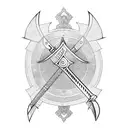 Medieval sword tattoo design idea