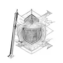 Medieval sword tattoo design idea