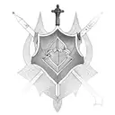 Medieval sword tattoo design idea