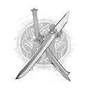 Medieval sword tattoo design idea