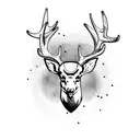 Deer antlers with knight tattoo design idea