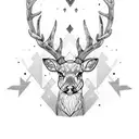 Deer antlers with knight tattoo design idea