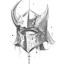 A dark medieval knight  tattoo design idea