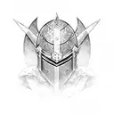 A dark medieval knight  tattoo design idea