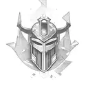 A dark medieval knight  tattoo design idea