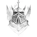 A dark medieval knight  tattoo design idea