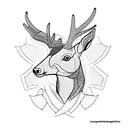 Medieval deer tattoo design idea