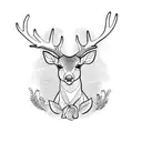 Medieval deer tattoo design idea