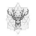 Medieval deer tattoo design idea