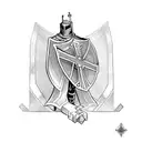 A knight with a cross tattoo design idea