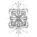 A knight with a cross tattoo design idea