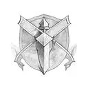 Medieval sword tattoo design idea