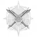 Medieval sword tattoo design idea