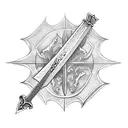 Medieval sword tattoo design idea
