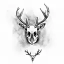 Deer skull tattoo design idea
