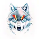 tattoo of wolf on mans masculine chest looking scary and big teeths with blood in his mount tattoo design idea