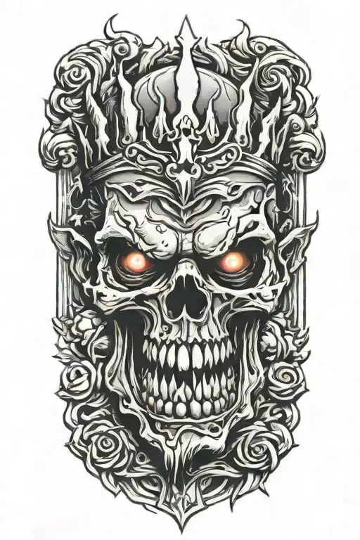 zombie king tattoo design idea