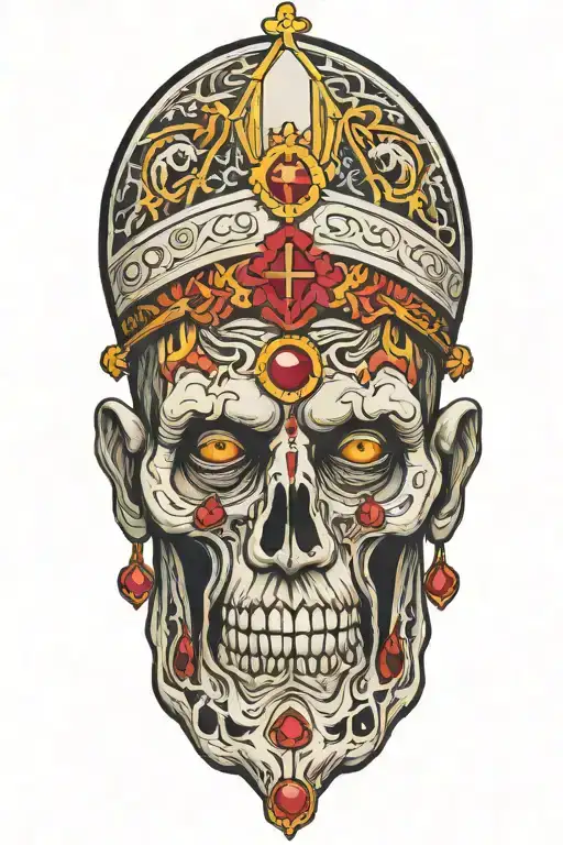 zombie pope tattoo design idea