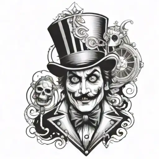 Haunted carnival ringmaster  tattoo design idea
