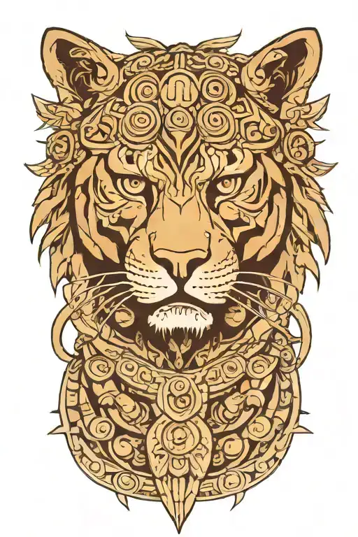 Aztec Jaguar warrior tattoo design idea