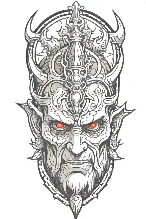 demon pope tattoo design idea