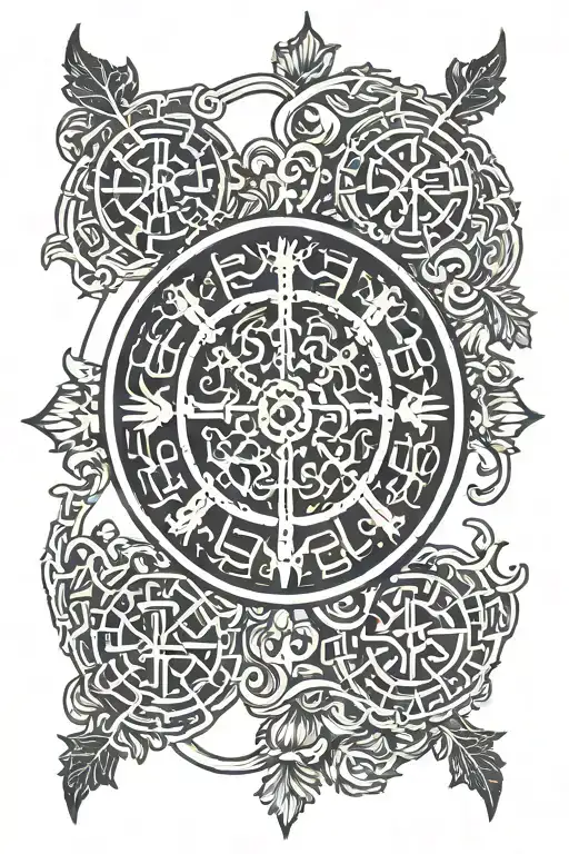 Vegvisir symbol tattoo design idea