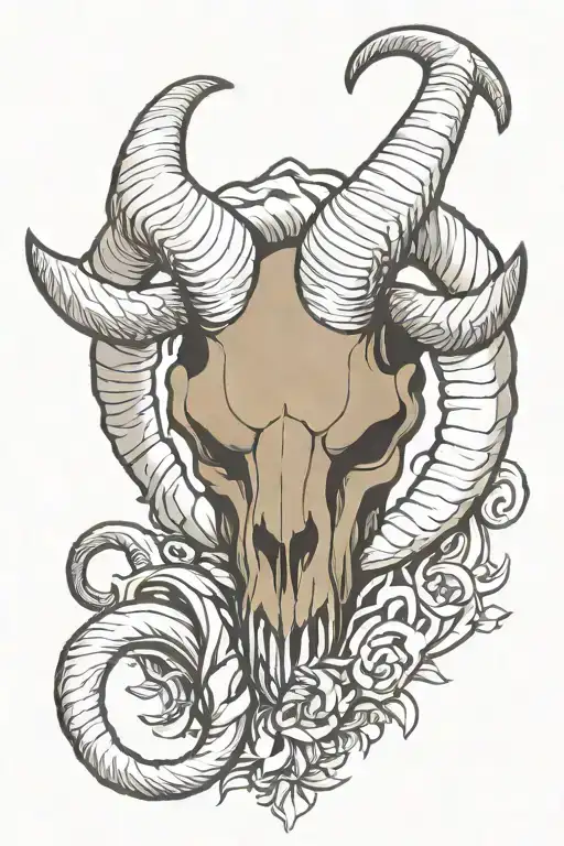 ram skull tattoo design idea
