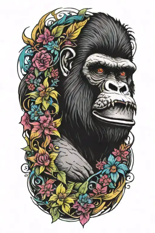 spirit gorilla tattoo design idea
