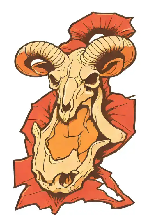ram skull tattoo design idea