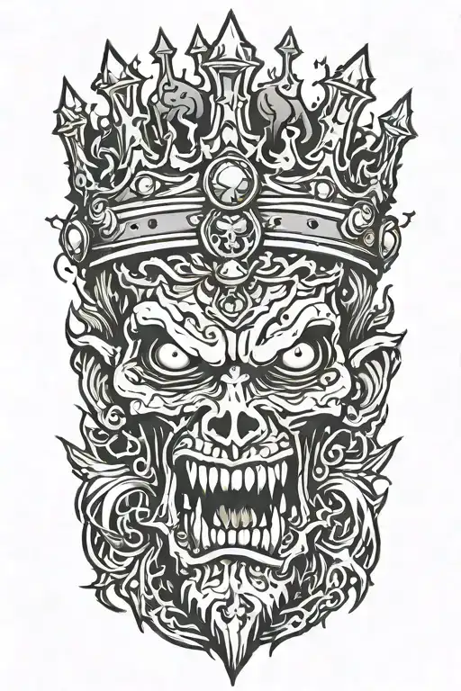 zombie king tattoo design idea