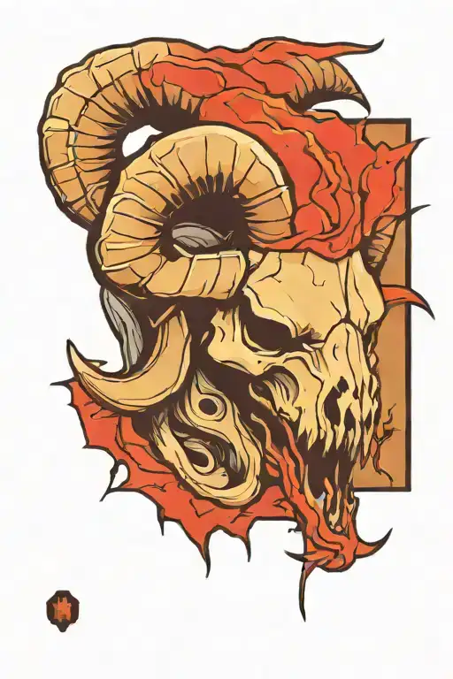 Ram skull tattoo design idea