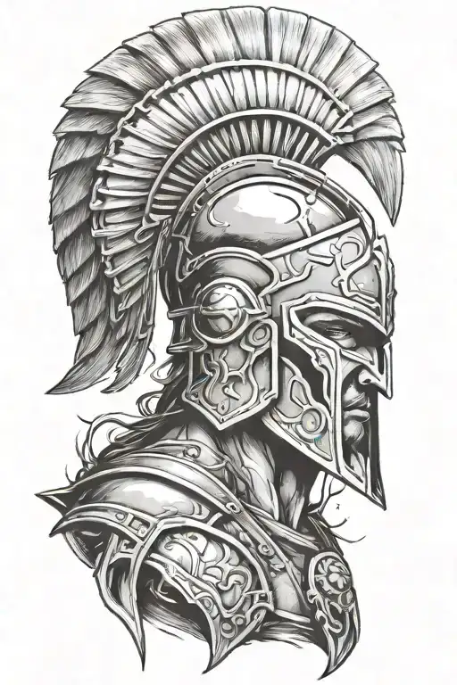 Spartan warrior tattoo design idea