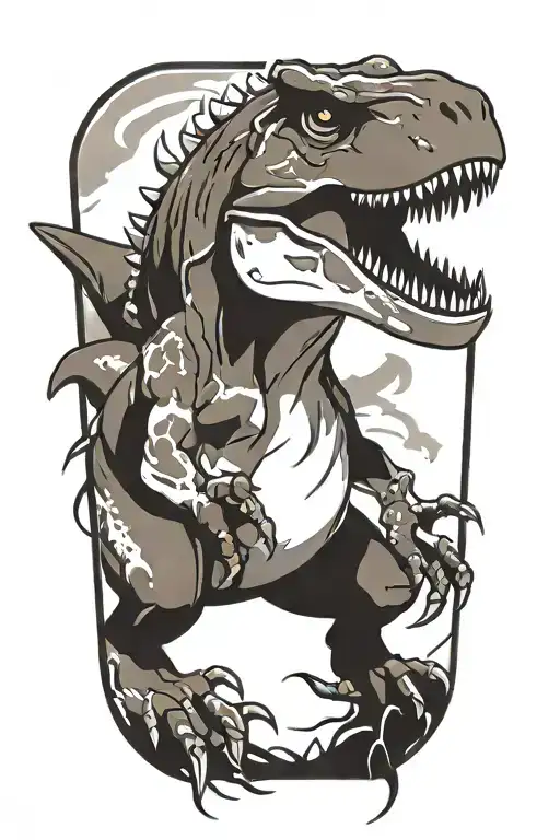 t rex tattoo design idea